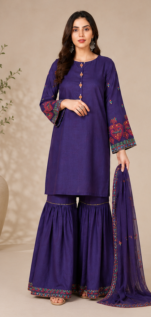 Lawn Karandi Top