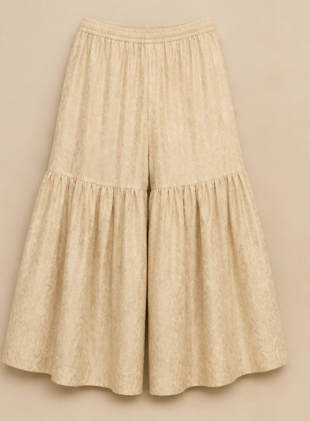 RangJa Ivory Jacquard Sharara with Tassel Detail