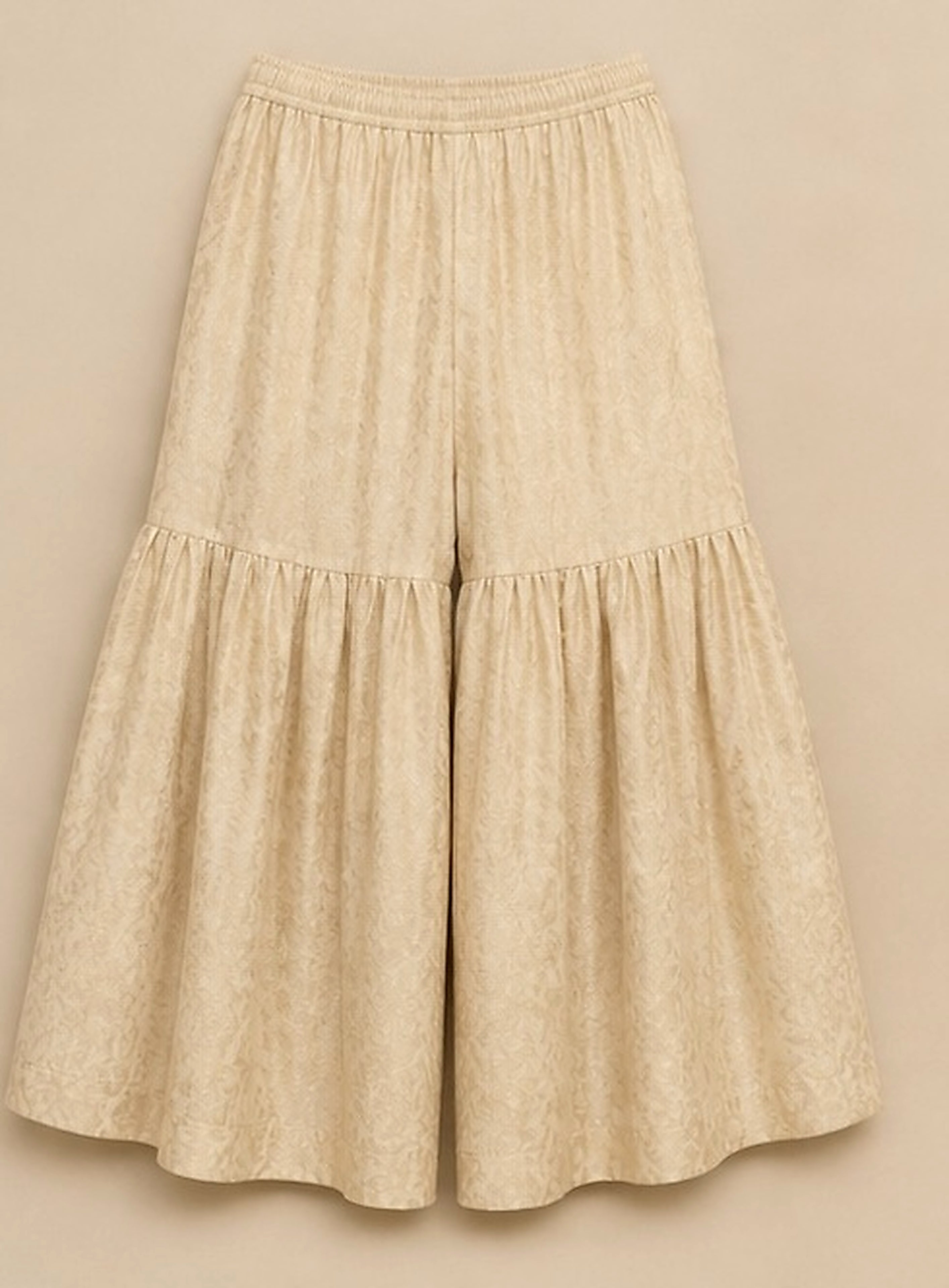 RangJa Ivory Jacquard Sharara with Tassel Detail