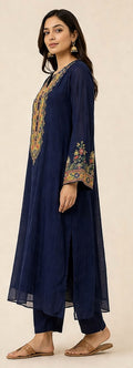 RangJa Fashion Embroidered Shirt & Trouser Set - Design 01