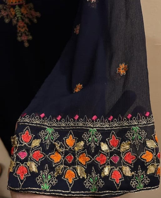 Crinkle Chiffon Shirt And Trouser -2PC