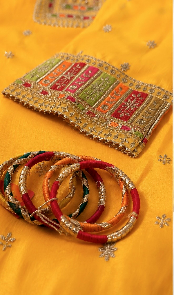 RangJa Multicolor Traditional Thread Bangles Set